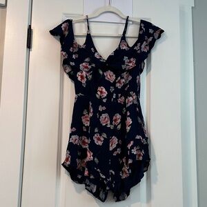 DAVI & DANI Navy Floral Romper